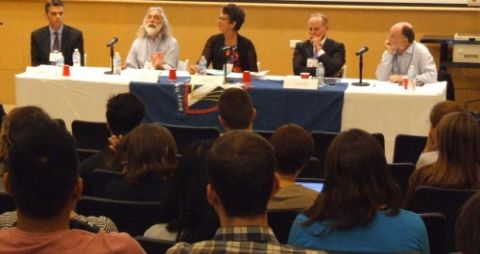 Moderator Art Cockfield and panelists Allan Manson, Michele Leering, Brian Abrams and Malcom Mercer