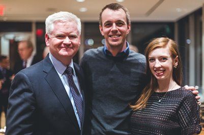 Alumni celebrate Queen’s Law at the Calgary reception on Nov. 14. (Photo by Glen Co)