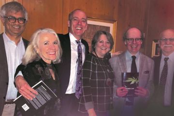 Robert Frater (2nd right) at the Cannabis Law book launch with his Law’84 classmates Firoz Ahmed, Justice Darla Wilson, Justice Grant Huscroft, Sharon Addison and David Finley.