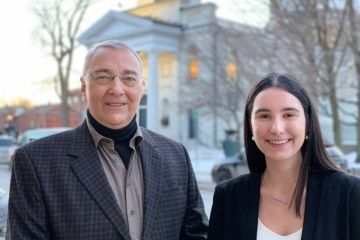 Jim Simmons, QC, Law’68 (Arts’65), a senior partner with Sudbury, Ontario’s Weaver, Simmons LLP, connected with his soon-to-be articling student, Jennifer Clay, Law’19, during a March career event in Kingston. They both agree that “the learning opportunities offered at Weaver, Simmons rival those of larger centres, while maintaining the sense of community and lifestyle of a smaller market.” 