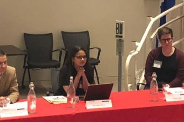 Shivangi Misra (middle), LLM candidate, takes questions from the audience at an international law conference held at McGill, where she presented “Breaking up the Band of Brothers: A Feminist Perspective on International Humanitarian Law.” Next, she travels to Sweden to discuss the “Me Too Movement in Higher Education Institutions in India” at the University of Stockholm.